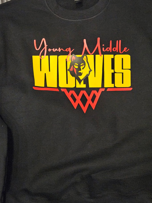 Young Middle Basketball Long Sleeve T-shirt