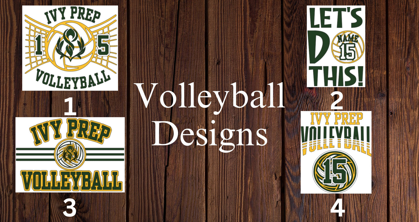Volleyball T-shirts (Green/Gold Designs 1 & 2)