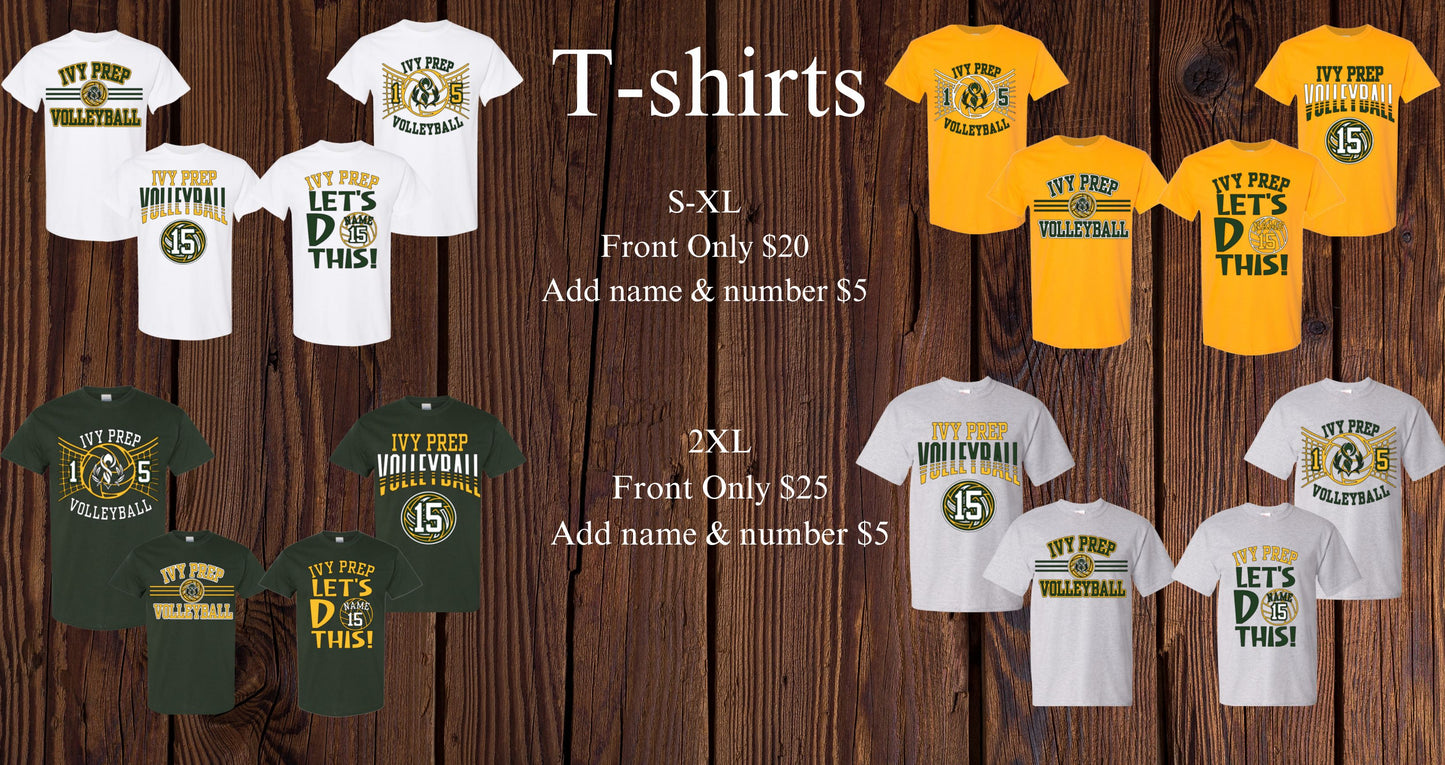Volleyball T-shirts (Gray/White Designs 1 & 2)