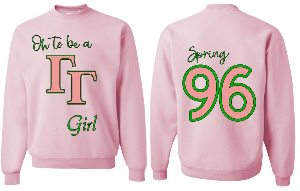 Oh to be a Gamma Gamma Girl (Greek letters)