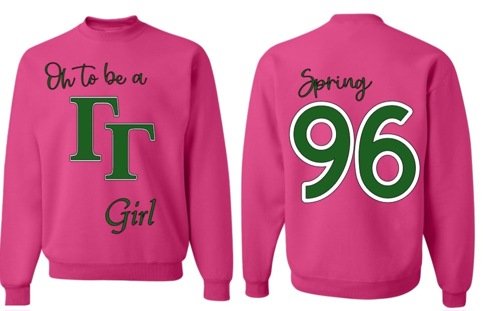 Oh to be a Gamma Gamma Girl (Greek letters)
