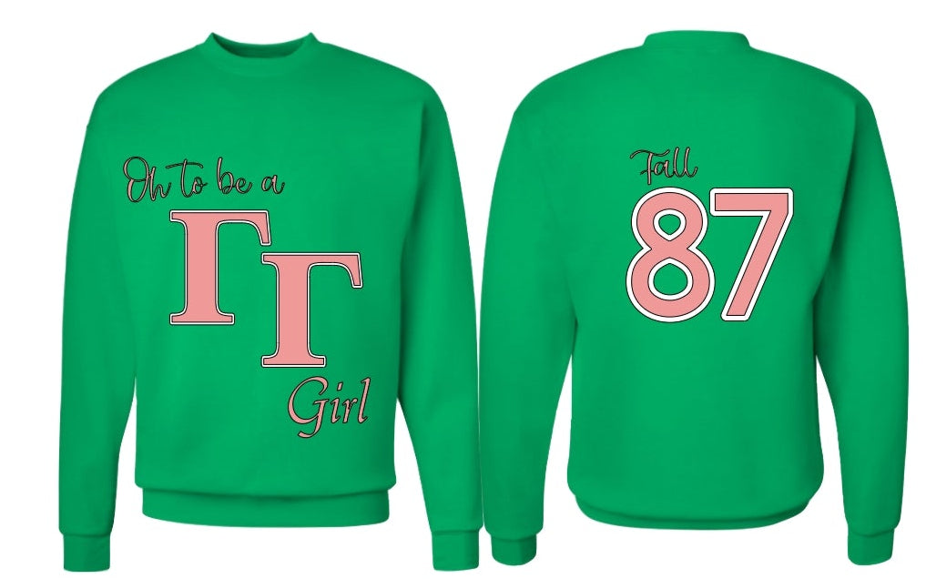 Oh to be a Gamma Gamma Girl (Greek letters)