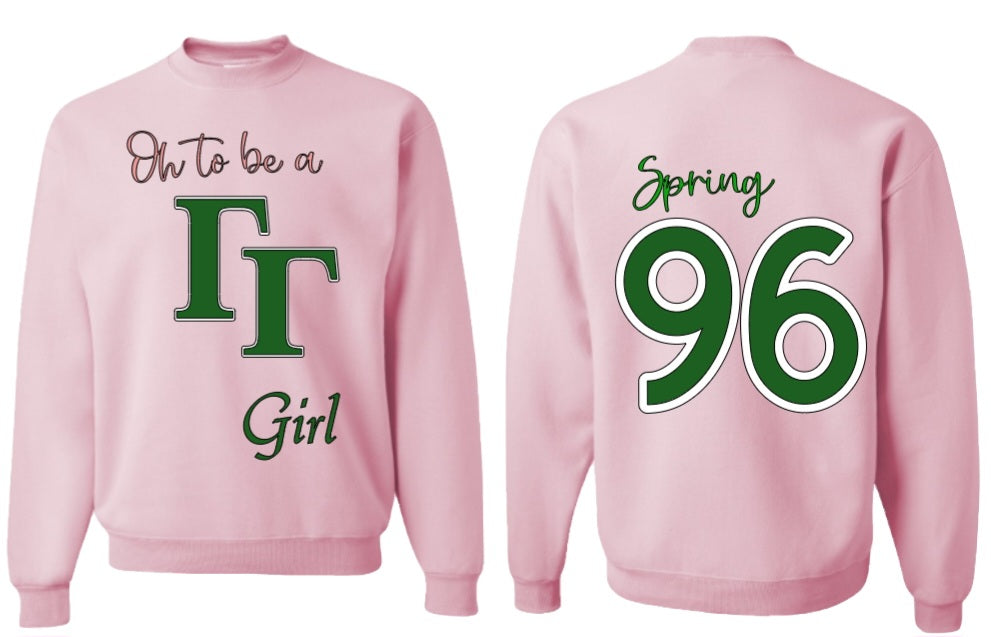 Oh to be a Gamma Gamma Girl (Greek letters)