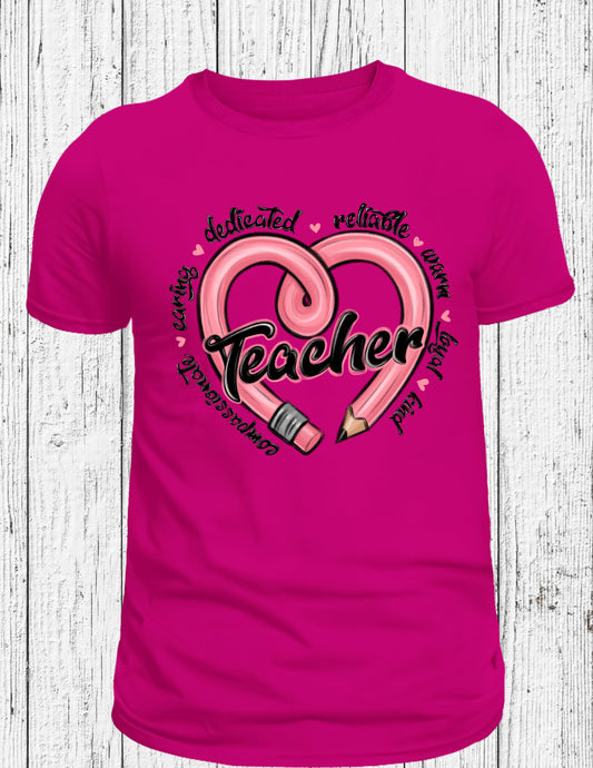 Teacher with Pencil Heart