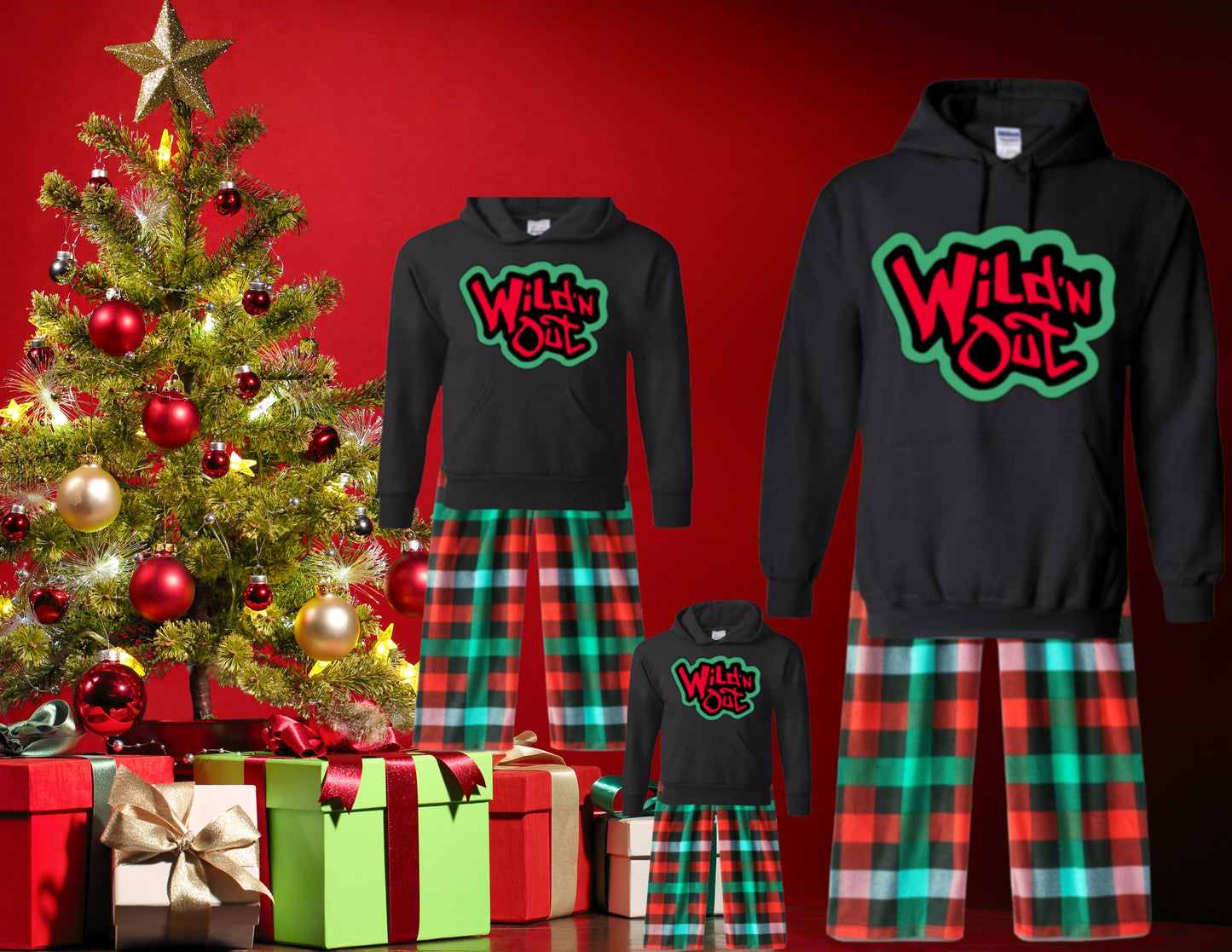 Wild'n Out Buffalo Check Holiday Pajamas